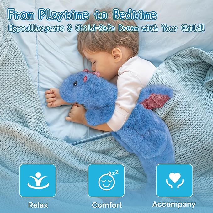 Weighted Stuffed Animal 5Lbs 35.4", Heavy Soft Dragon Plush Toy, Green Weighted Dragon Stuffed Animal for Kids and Adults, for Comfort and Relaxation