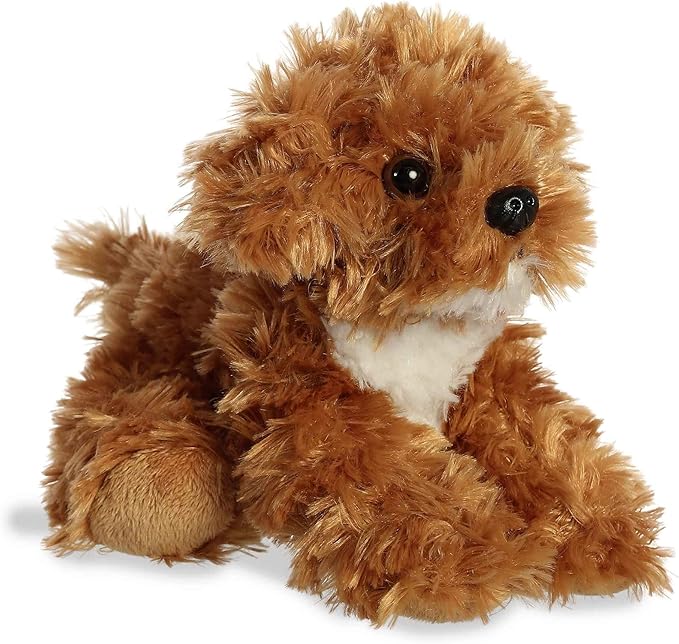 Aurora® Adorable Mini Flopsie™ Chai Cockapoo™ Stuffed Animal - Mini Companions Ready for Playful Adventures - for Kids All Ages, Toddlers, Adults, and Families - Brown 8 Inches