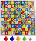 Snake Game | Mini Snakes and Ladders Board Game Set | Portable Folding Chess Toy Compact for Travel Family Parties Adults
