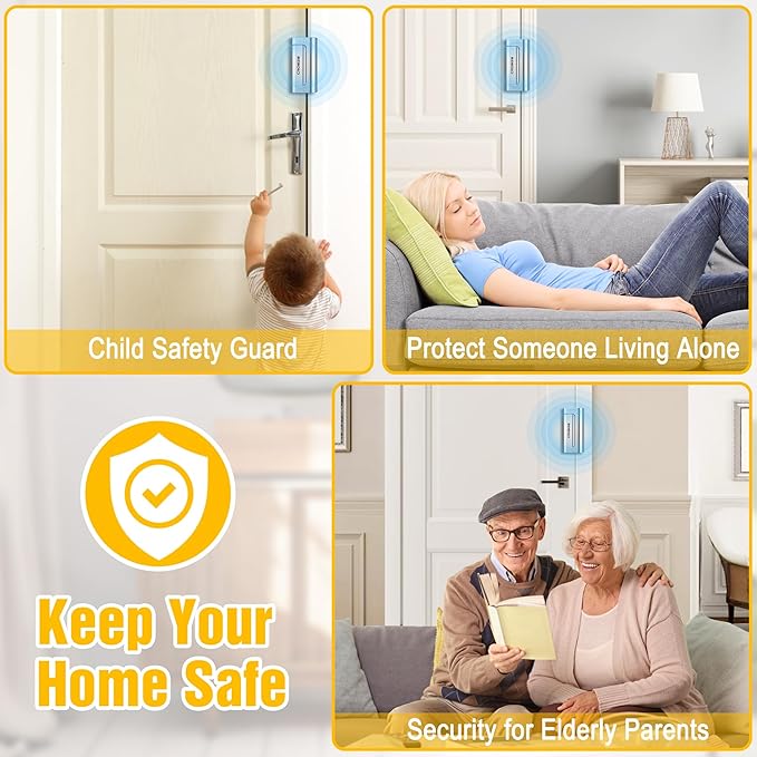 Home Security Door Lock, Upgraded Metal Door Reinforcement Lock, 3" Withstands 1000 lbs of Impact for Inward Swing Doors, Defender Door Locks for Kids Safety, Prevent Unauthorized Entry (Silver)