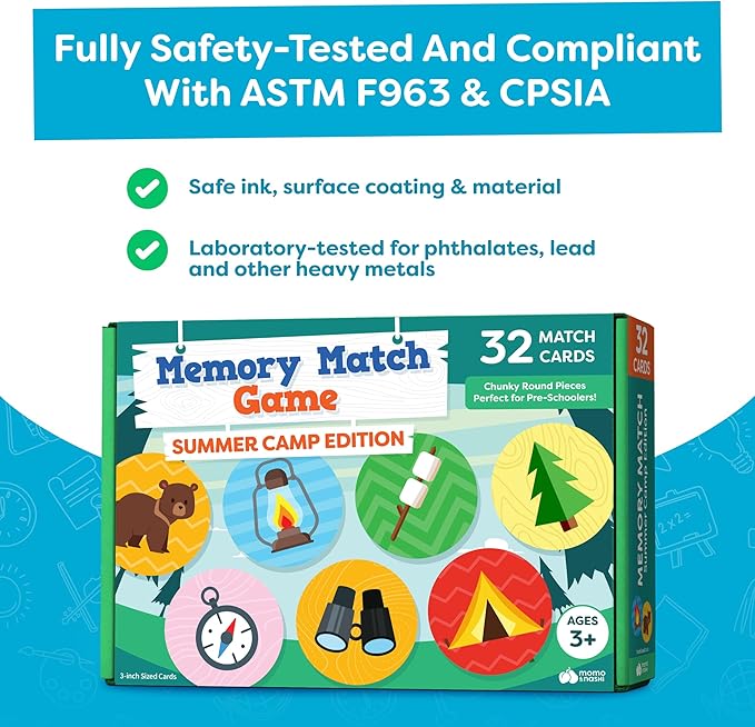 Momo & Nashi Matching Game - Memory Games for Kids Ages 4-8 - Memory Matching Games for Toddlers 3-5 - Kids Camping Toys Gifts - Preschool Board Game - Preschool Learning Activities Educational Toys