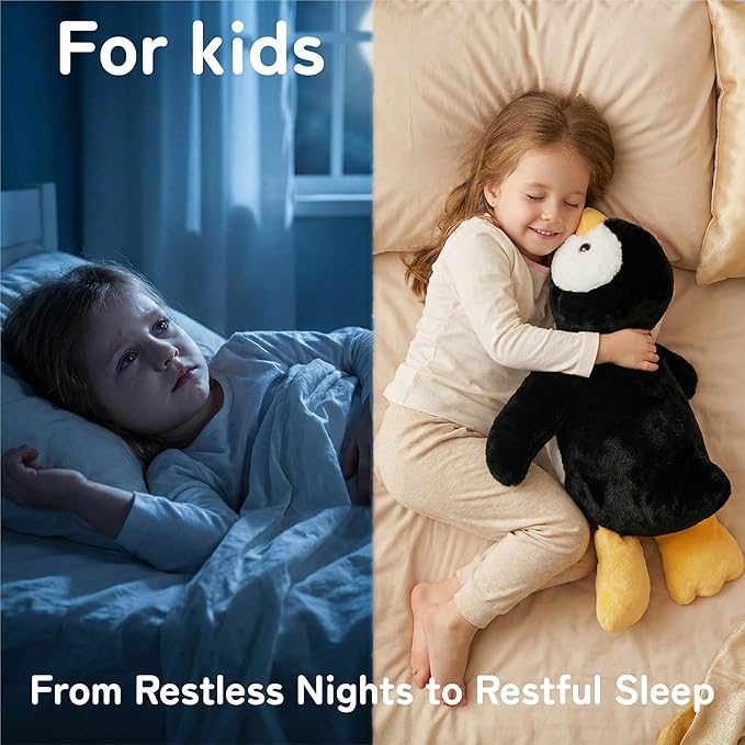 Niuniu Daddy Penguin Weighted Stuffed Animals for Kids & Adults, 20" | 3.3lb Large Weighted Plushies Pillow for Sleeping and Calming, Cute Lying Plush Toy Huggable Gift for Everyday Comfort