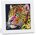 Libfx Diamond Art Kits for Kids with Frame Diamond Art for Girls Boys Beginners Arts and Crafts Ages 8-12 Birthday Gifts (Leopard)