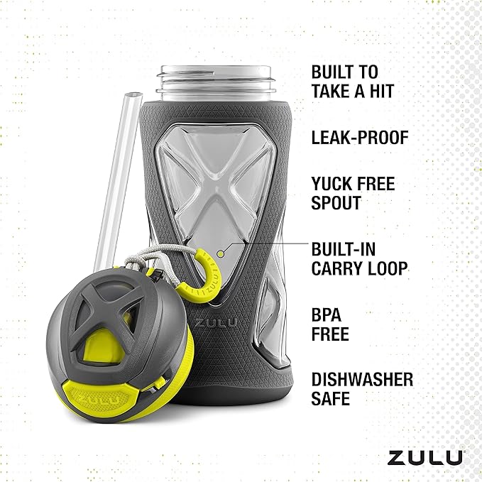 ZULU Torque 2 Pack 16oz Plastic Kids Water Bottle