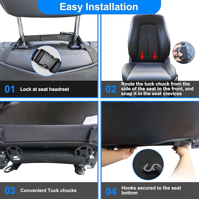 Back Seat Protector Car Kick Mats for Ford F150 Etc Truck Car with 2 Pocket Storage Organizer, Waterproof Dirt Proof Faux Leather Back Seat Covers for Kids Auto Accessories (1 Pair,Black)