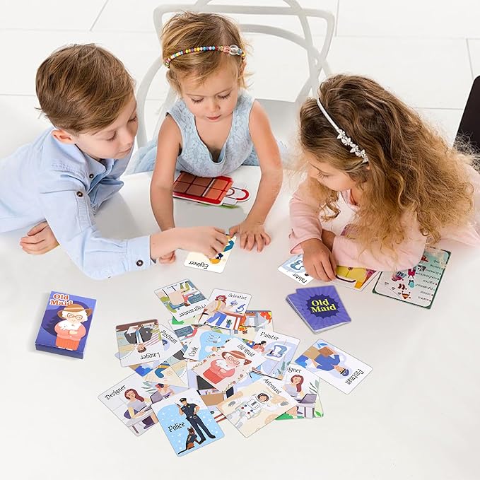 Card Games,Go Fish and Old Maid Card Game for Kids Ages 4-8,Fun Classic Interactive Games for Kids Toddlers Adults,Perfect for Stocking Stuffers Gifts,Family Game Night Party Games(Go Fish&Old Maid)