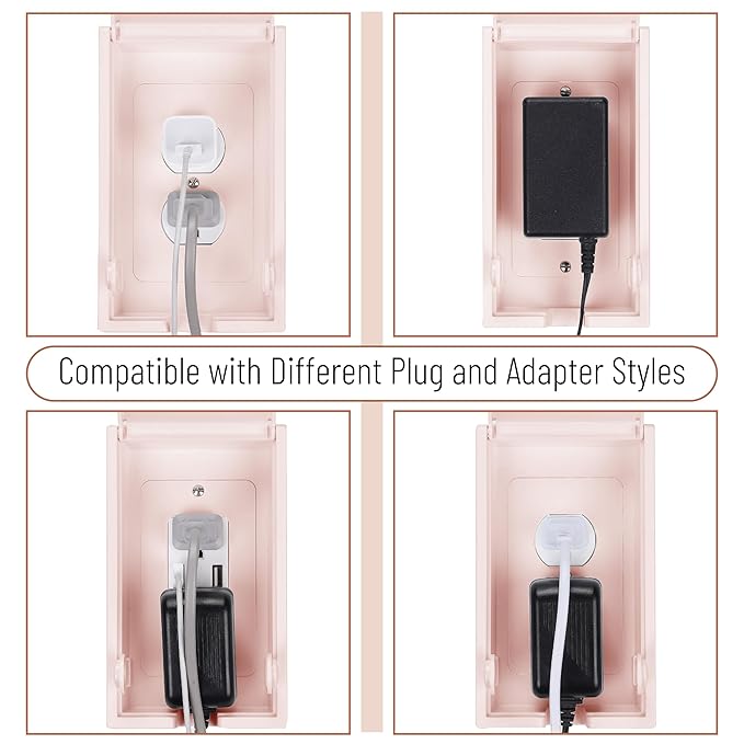 Bates - Baby Safety Outlet Cover Box, Pink, Outlet Covers Baby Proofing, Plug Covers Baby Proofing, Baby Outlet Cover, Socket Covers Baby Proofing, Baby Outlet Covers Baby Proof, Outlet Box Cover