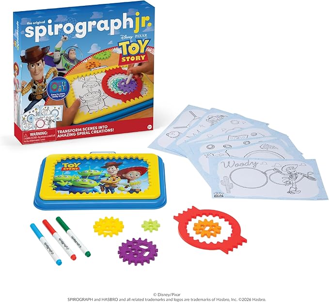 Spirograph Disney Jr. Toddler Arts and Crafts, Drawing Art Kit, Toddler Activities, Drawing Pad, Jumbo Gears, Washable Markers, Unleash Your Child Inner Artist, Ages 3+