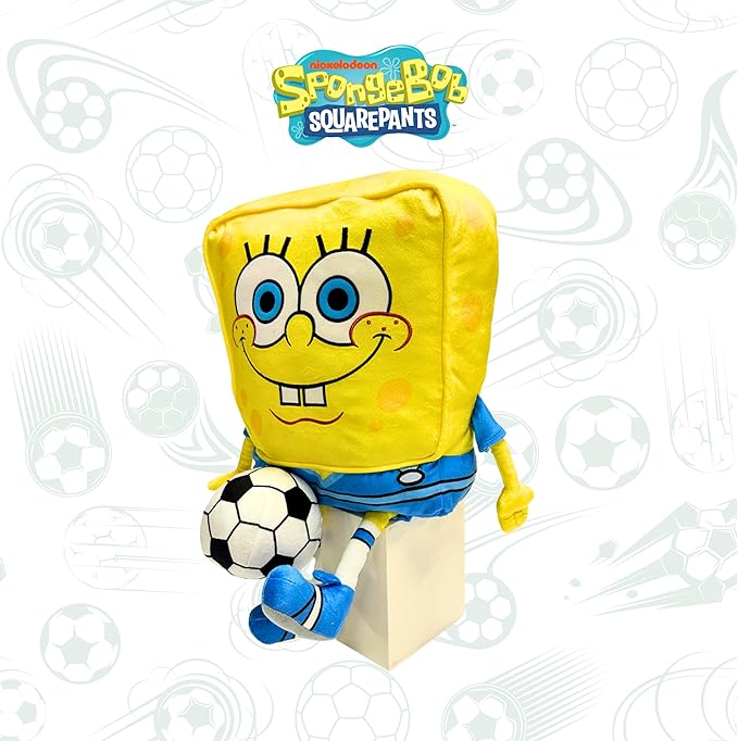Spongebob Squarepants Soccer Plush Cuddle Pillow Buddy, Kids Bedding Super Soft Sports Pillow, 19" Tall, 2026 World Soccer Tournament (Officially Licensed Product) by Franco Collectibles