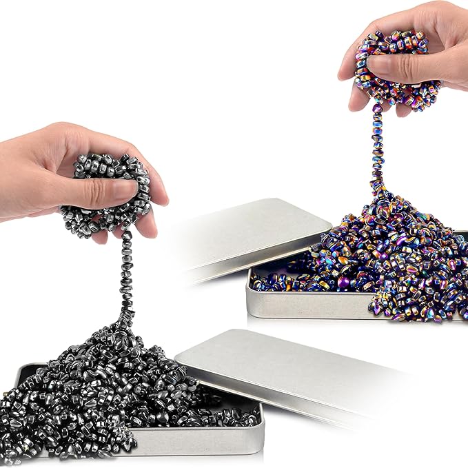 Fidget Toys For Teen Boys Adult, 1000pc Metal Cool Gadgets Gift Quiet Office Desk Sensory Stress Fidgets Beads Balls Stones Toy Anxiety Relief Items For Teen Girls ADHD Autism Autistic Ferrite Putty