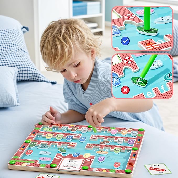 zhiwuzhu Magnetic Alphabet Maze,Montessori Magnetic Maze Board,Alphabet Puzzle Toddler Toys for Ages 2-4,Toddler Preschool Learning Toys