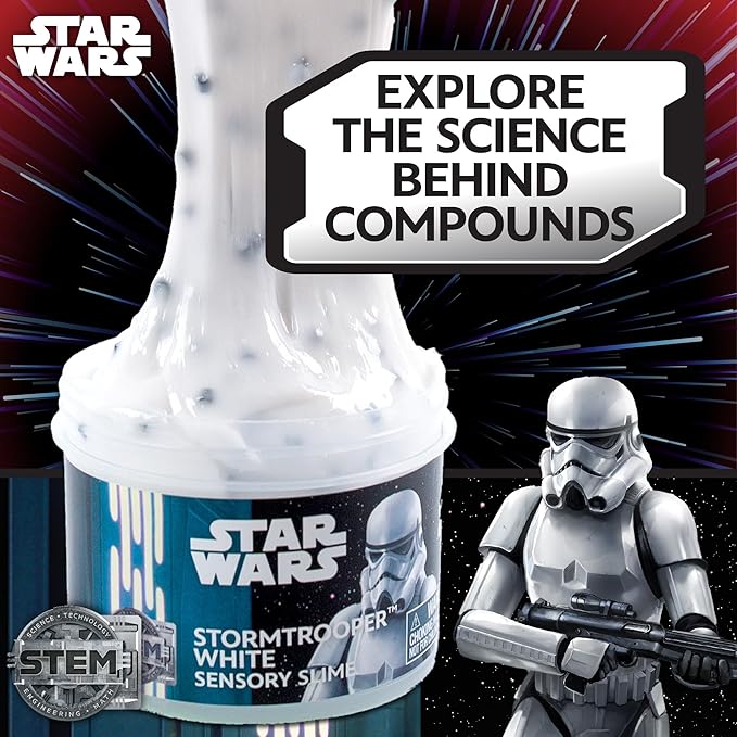 STAR WARS Stormtrooper White Slime, 8oz Pre-Made Slime, Party Favors for Kids, Perfect for Goodie Bags, Desk Toys, Star Wars Merch, Toys, Great Gifts for Adults & Kids