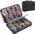 KISLANE Car Storage Case Organizer for 48 Vehicles – Portable 1:64 Scale Die-Cast Collection Carrying Case with Elastic Slots, Travel Storage Bag for Collectors, Black