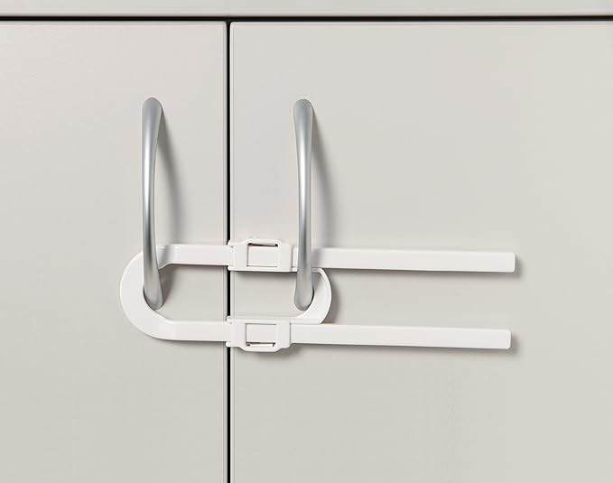 Dreambaby U Shaped Cabinet Locks - Extra Long Child Lock for Cabinets - Gliding Baby Safety Locks (6 Pack)
