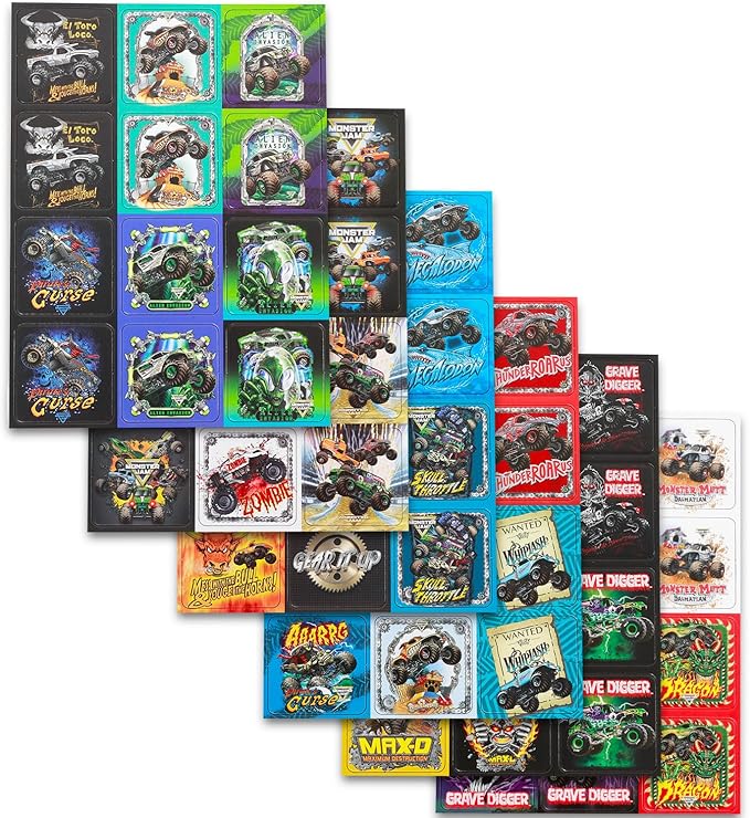 Monster Jam Memory Game Set - Educational Toy Bundle with Truck Card Matching Game Plus Stickers, More | Monster Jam Learning Toy for Boys, Kids