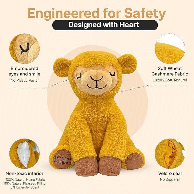 Weighted, Microwaveable & Chillable Lavander Scented Stuffed Animals, Soft & Squishy Plush Camel Toy for Warmth & Comfort - Cuddly Plushie for, Kids, Toddlers & Adults