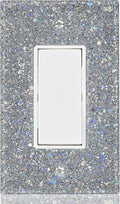 Shiny Light Switch or Outlet Covers,Sparkling Mirror Finish,Ultra Glossy & Reflective,1-Gang Rocker 5.10''x3.15'',Deep Silver
