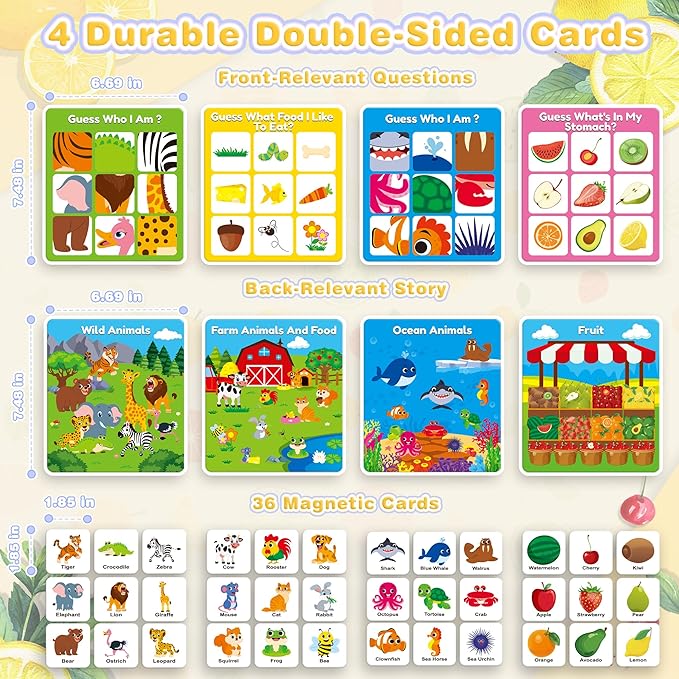 Magnetic Matching Game for Kids Ages 2-4, Feature Memory Game Toddler Learning Toy for Kids 3 4 5, Educational Toy Activities for Boy and Girl