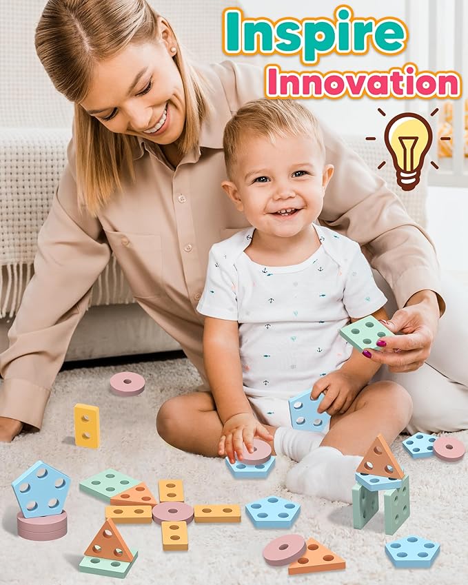 Zartores Montessori Toys for 1 2 3 Year Old Boys Girls Gifts, Wooden Shape Sorter Toys for Ages 2-4, Toddler Learning Toy Puzzles Birthday Gift Ages 1-3