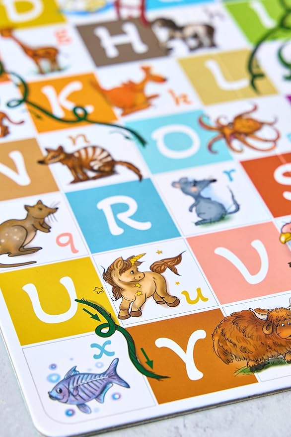 ABC Zoo Chutes and Ladders Board Game, Language Development Toy, Alphabet Learning Activity for Kids Ages 4+ Players 2-4