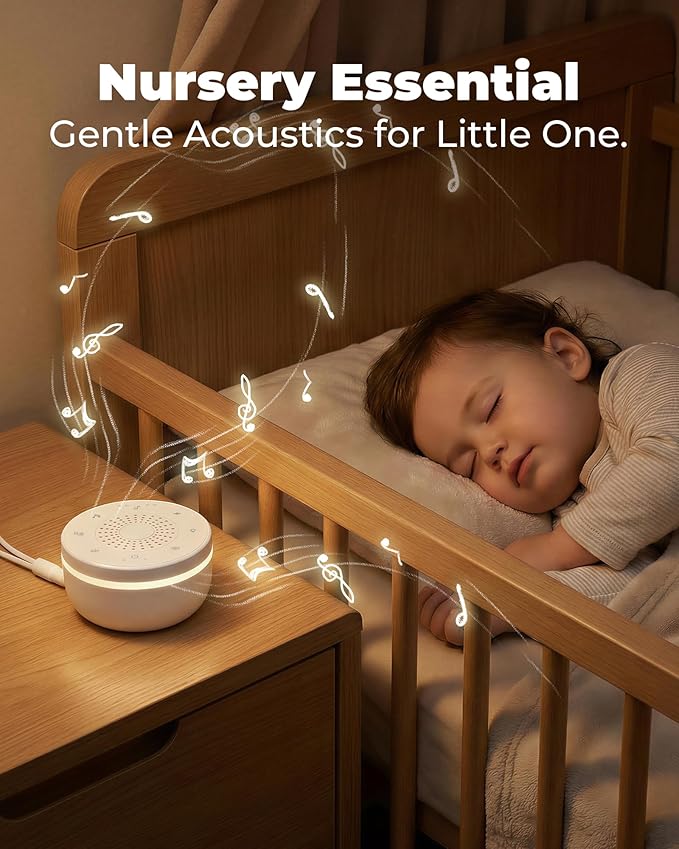 White Noise Sound Machine for Sleep, Portable White Noise Sound Machine with 30 Soothing Sounds, 3 Timers, Night Light, Memory Function for Baby Registry, Adults, Kids, Travel, Home, Office