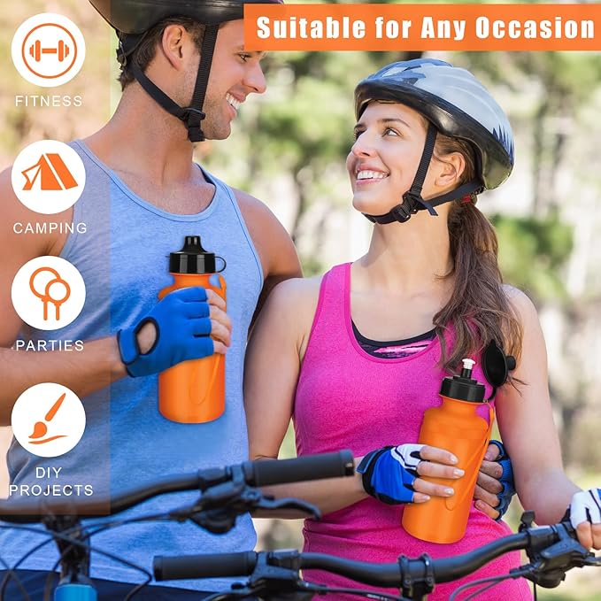 Zubebe 36 Pcs Sports Water Bottles Bulk Squeeze Reusable Bpa-free Plastic Water Bottles End of the Year Gifts Summer Gifts for Students School Travel Hiking Cycling Event Team Gift