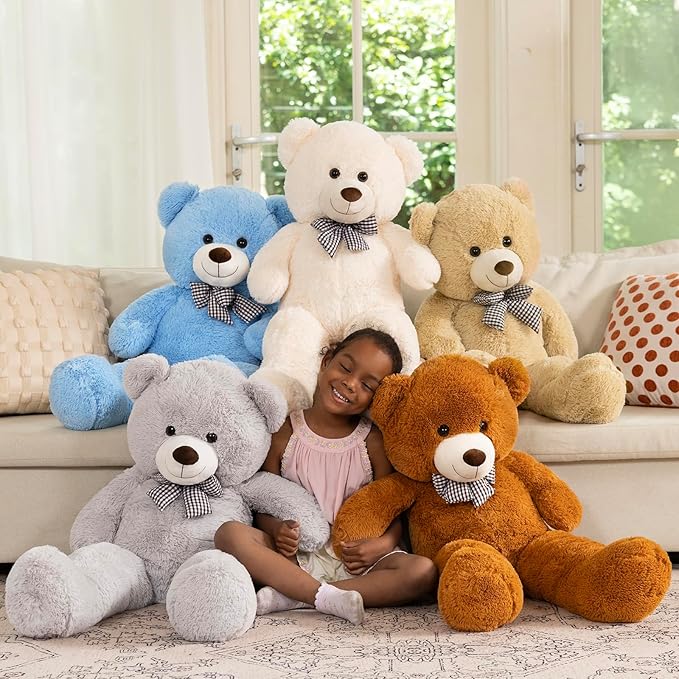 MaoGoLan Giant Teddy Bear Plush Toy - Ultra Soft & Cute Large Stuffed Animal 39 inches, Perfect for Baby Showers, Birthdays, Valentine Day Gifts (Kids, Couples, Family),Blue