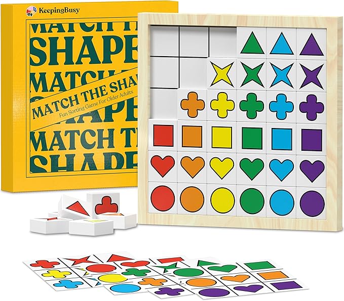 Keeping Busy Match The Shapes Brain Games for Seniors with Dementia Activities for Seniors | Alzheimers Activities for Dementia Patients Elderly Games for Older Adults Alzheimers Products for Elderly