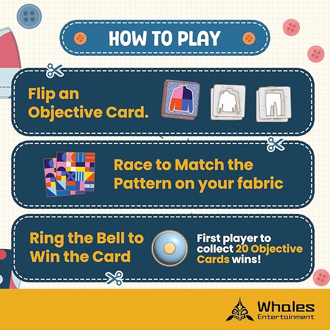 Whales Entertainment| Tailor Master New Challenge Expansion 4+| Preschool Memory & Matching Game for Kids| Educational Board Game| 2 Player Competitive Board Gameplay,Fun Games for Kids & Parents