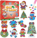 WAHFNG Gem Art, Diamond Art Kids Painting Kit -Make Your Own Stickers,Keychains & Suncatchers - Arts and Crafts for Girls and Boys - Gift Ideas for Age 6, 7, 8, 9, 10,11,12 Years Old（Christmas）