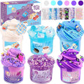 6 Pack Snacks Slime Kit for Kids-Cloud Butter Clear Slimes, Blue & Purple Snacks Slime, Soft and Non-Sticky, Party Favors, Goodie Bag Stuffers, Classroom Rewards, Birthday Gifts for Girls Boys