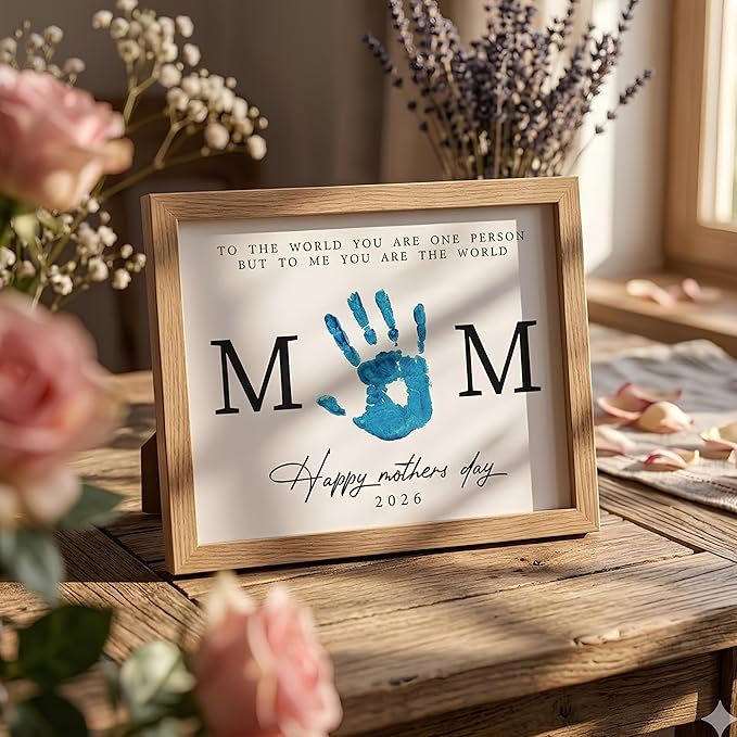 Mothers Day Handprint Kit, DIY from Kids – Flower Handprint Craft Keepsake for Mom or Grandma, Toddler & Preschool Art Activity, Cute Handmade Memory Gifts for Mother’s Day