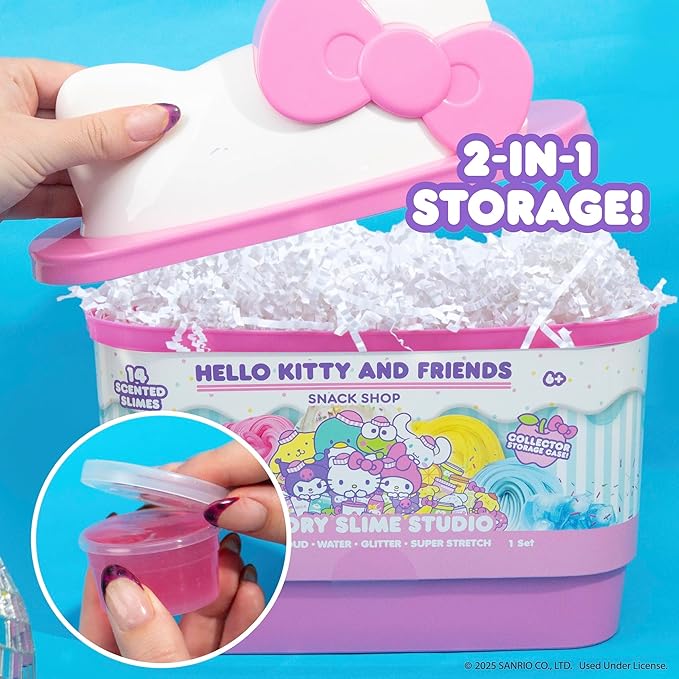Horizon Group USA Sensory Slime Studio, Scented Slime Kit with Mix-Ins, Charms, and Storage Case, Hello Kitty and Friends