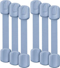 Bate- Child Safety Strap Locks, 6 Pack, Dusty Blue, Baby Locks for Cabinets, Drawers, Kitchen, Toilet, Furniture, Fridge, Multi-Purpose, Easy Install with Quick 3M Adhesive for Childproofing