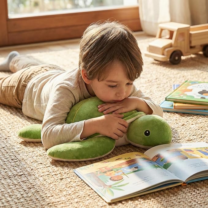WEIGEDU Weighted Sea Turtle Plush Toy - 20 Inches, 2.3 lbs, Soft & Removable Weight for Kids and Adults - Embroidered Eyes, Comfort