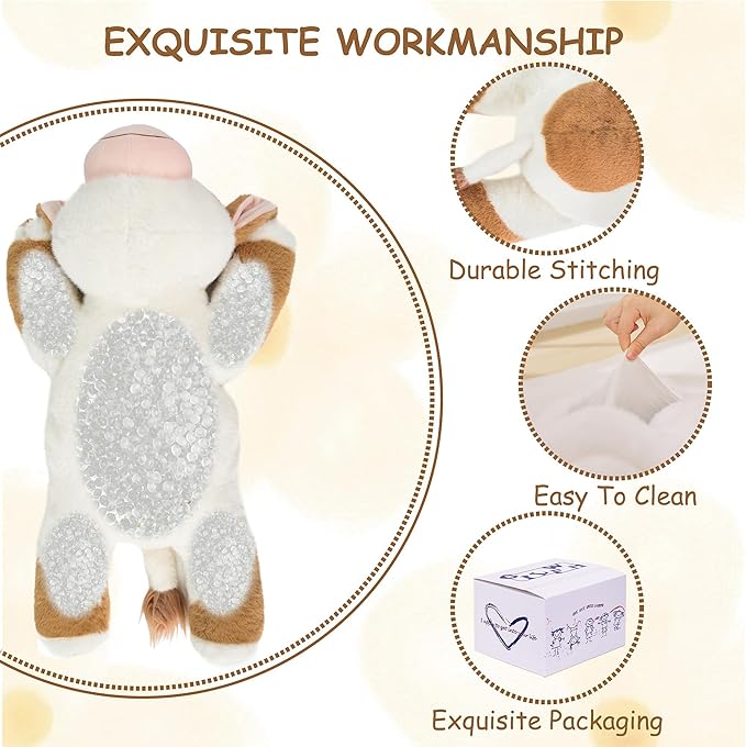 GILFWM Weighted Stuffed Animals Cow - 25" Big Stuffed Animal Toy Pillow for Kids & Adults, 5 lbs Soft Washable Weighted Plush