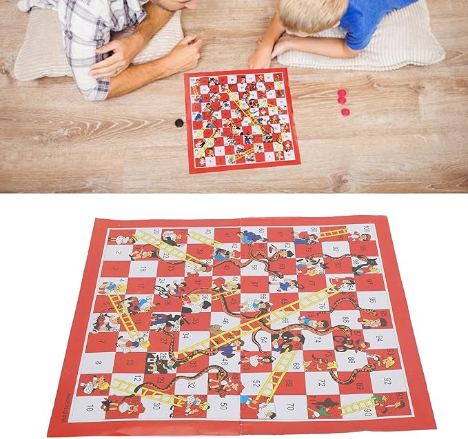 Snake and Ladder Chess Challenging Fun Enhance Relationship Board Game Set for Children and Family Perfect for Outdoor Travel Compact Size Enhances Logical Thinking