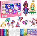 Jar Melo 3 in 1 Foil Craft Kit for Kids, DIY Foil Stickers Art Supplies, 3D Puzzle Unicorn Toys for Girl, Princess Magnetic Dress-Up Kits, Creative Travel Activity, Birthday Gifts for Girls 4-10