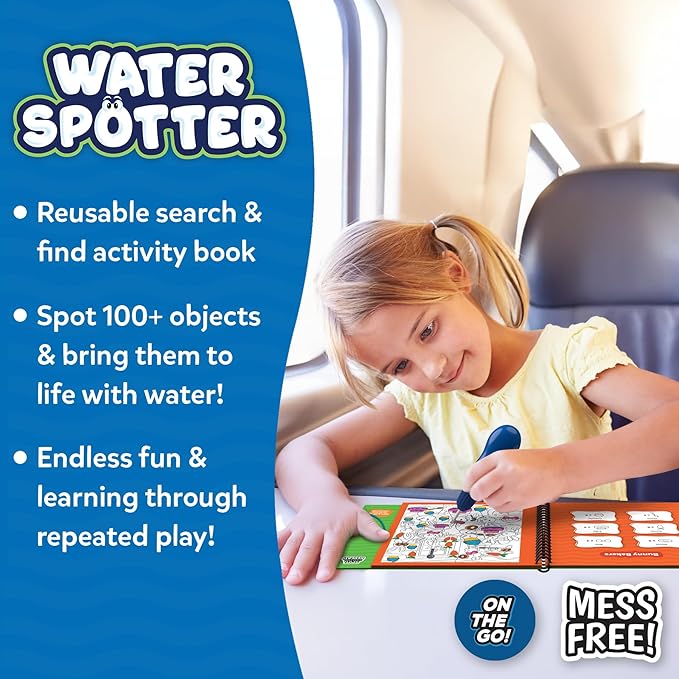 Skillmatics Reusable Search & Find Book - Water Spotter, Mess-Free Paint with Water Kit, Learning Activity, Animals, Screen-Free Fun, Travel Toy, Gifts for Boys & Girls Ages 4, 5, 6, 7, 8
