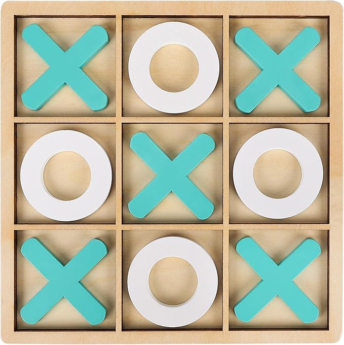 Tic Tac Toe Game - Classic XO Board Game for Kids and Adults - Portable Travel Games for Fun Family Game Night, 7" x 7"