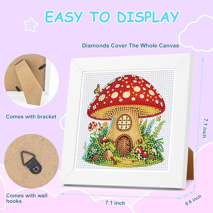 Nardoll Diamond Art Kits - Arts and Crafts - Diamond Art Painting with Wooden Frame - GEM Art for Girls Boys Adults Beginners Home Wall Decor Gifts