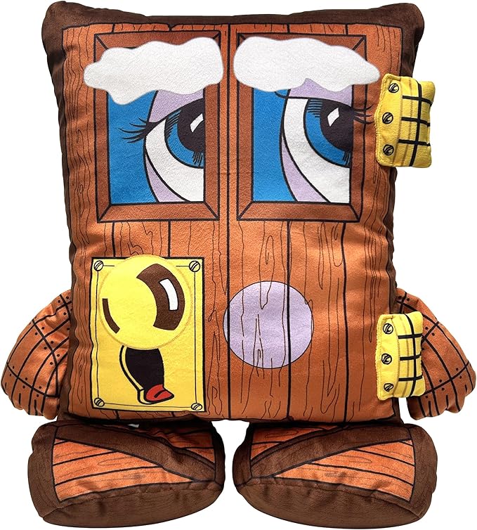 Squeaky Door Plush - 2-in-1 Toy & Pillow, 80s Nostalgic Plush Pal Reimagined, Soft Stuffed Rectangular Character, Cozy Nap-Play Design
