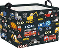 Clastyle City Car Baby Laundry Hamper Kid Storage Basket Boy Gift Toy Box Collapsible Clothes Organizer Nursery Bin for Bedroom,Fire Truck,40 * 30 * 30 cm