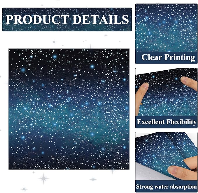 48Pcs Starry Night Starry Sky Galaxy Paper Plates and Napkins Solar System Party Decorations Ramadan Birthday Party Supplies Outer Space Disposable Tableware for Baby Shower Boys Girls Serves 24