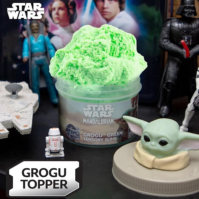 STAR WARS The Mandalorian Grogu Green Slime, 8oz Pre-Made Slime, Perfect for Goodie Bags & Desk Toys