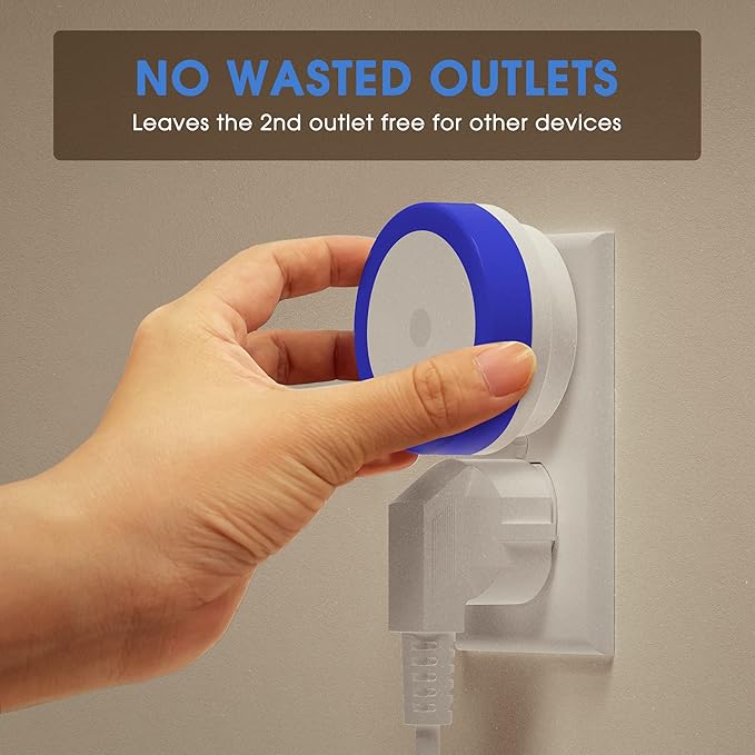 Briignite 4 Pack Blue Night Light, LED Night Lights for Kids, Plug in Nightlight, Light Sensor Night Lights, Smart Night-Light, Hallway Lights, Wall Light, Nightlight for Adult, Blue Light, 0.6W 60LM