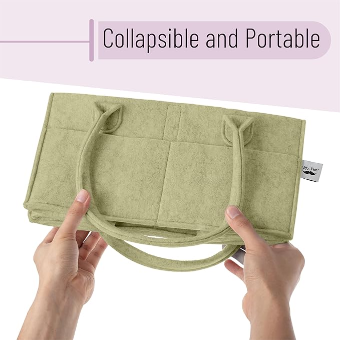 Mr. Pen- Baby Diaper Caddy Organizer, Olive Calm, Nursery Storage Bin and Car Organizer for Diapers and Baby Wipes
