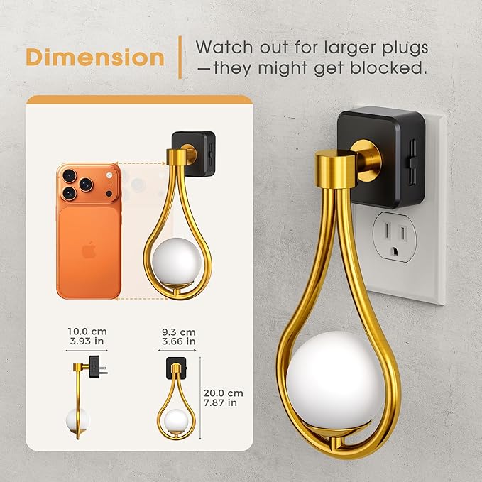 Briignite LED Night Light, Night Lights Plug into Wall, 0-100LM Dimmable Nightlight, 330° Rotating with Dusk to Dawn Sensor, Adjustable Brightness for Kids, Bathroom, Bedroom, Hallway, 2pack