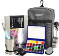 Funto Mini Watercolor Paint Set, All-in-One 24-Color Travel Paint Kit, with Crossbody Bag, Watercolor Journal, Paint Water Cup, Pocket Set for Artists