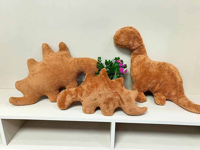 24 inch Large Stegosaurus Dino Nugget Pillow, Chicken Nugget Plush Dinosaur Theme Party Decoration Birthday Gift for Kids